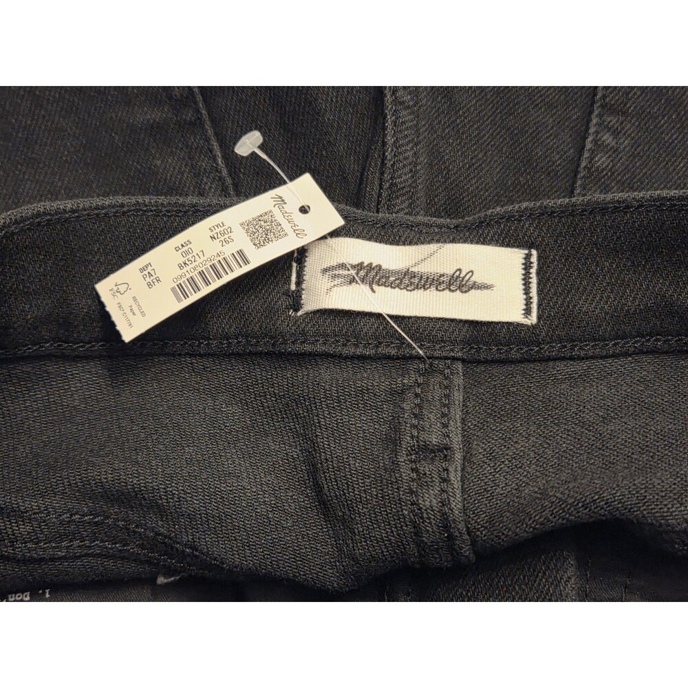 Madewell Stretch Flare Crop Jeans 26S Black High Rise NWT Comfort Denim Short - Picture 6 of 11